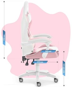 Detská stolička na hranie v ružovej farbe pre dievča KIDS PINK- WHITE