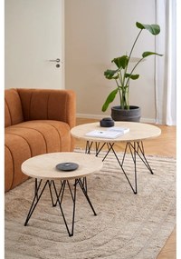 Okrúhly odkladací stolík s doskou v dekore mramoru ø 55 cm Prunus – Actona