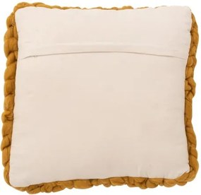 Pletený okrový vankúš Tricot ochre - 40 * 40 cm