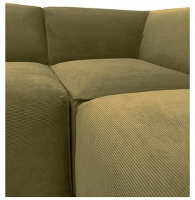 Zelená menčestrová rohová pohovka (ľavý roh) Sting - Scandic