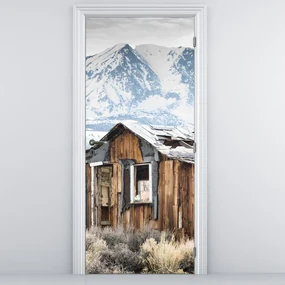 Fototapeta na dvere - Domček pod horami (95x205cm)