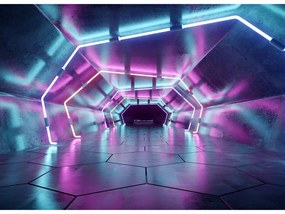 3D tapeta na stenu Neon tunnel