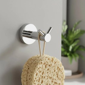 Rea Leo, kúpeľňový 2-háčik na uteráky, chrómová, REA-88040