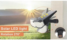 LED solárne svietidlo VIKING D66 IP65 9W 650lm 6000K čierne
