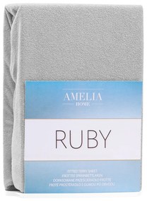 Froté prestieradlo s gumou AmeliaHome Ruby sivé