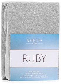 Froté prestieradlo s gumou AmeliaHome Ruby sivé
