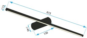 Toolight Toolight, LED nástenné svietidlo 60cm 9W 4000K APP1342-W, čierna, OSW-02432