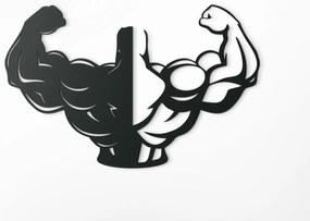 drevko Drevená nálepka na stenu Fitnesák Rozmer obrazu: 28,5 x 44,5 cm, Farba dekorácie: Čierna