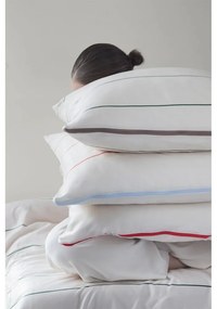 Červeno-béžové predĺžené obliečky na jednolôžko z bavlneného saténu 140x220 cm Align – Mette Ditmer Denmark