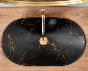REA Royal Marble 60 umývadlo na dosku, 61 x 36 cm, čierna, REA-U7478