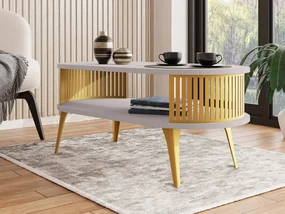 Konferenčný stolík Mozimo Gold, Farba: zlatá/kašmír