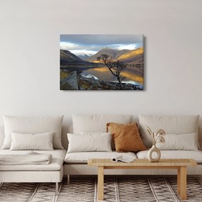 Obraz - Hory pri jazere (90x60 cm)