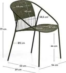 Tmavozelená záhradná stolička Atrani – Kave Home