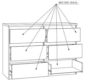 Komoda s zásuvkami MAO dub artisan