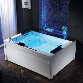 BPS-koupelny Hydromasážna vírivá vaňa KALAMBO 914 BL190x150 Čierna/Biela s ohrevom vody