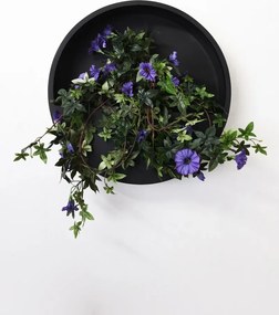 Květináč na stenu MURA, sklolaminát, Ø 50 cm, čierná
