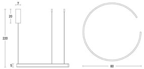 Zambelis 2013 - LED Stmievateľný luster na lanku LED/40W/230V hnedá