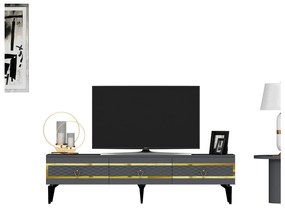 TV stolík/skrinka Vadiki 2 (antracit + zlatá) . Vlastná spoľahlivá doprava až k Vám domov. 1095401