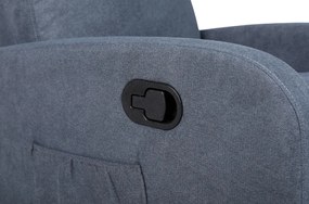 Relaxačné polohovacie TV kreslo FIORE — látka, sivá, nosnosť 130 kg