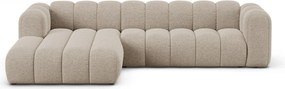 Béžová ženilková rohová pohovka (ľavý roh/s leňoškou) Lupine – Micadoni