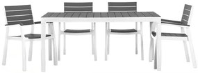 Keter Harmony set stôl + 4 stoličky biela/svetlošedá