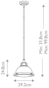 Hinkley HK-AMELIA-P-S-CM - Luster na tyči AMELIA 1xE27/60W/230V lesklý chróm