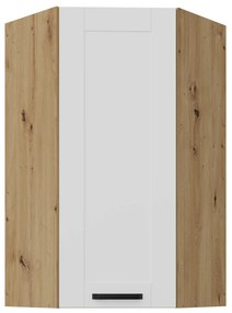 Horná rohová kuchynská skrinka Lucid 60x60 GN-108 1F (45° (korpus: dub artisan + front: mdf biela). Vlastná spoľahlivá doprava až k Vám domov. 1134616
