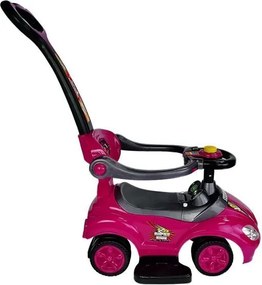 LEAN CARS Detské odrážadlo s vodiacou tyčou Mega Car 3v1, ružové