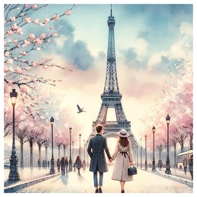 Obraz romantika v uliciach Paríža