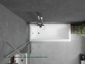 Mexen Next, 1-krídlová vaňová zástena 60 x 150 cm, 6mm číre sklo, oceľová, 895-060-000-00-00-97