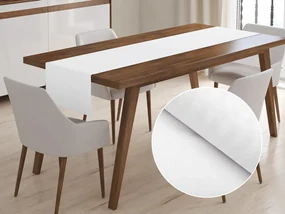 Biante Damaškový behúň na stôl Atlas Grádl DM-015 Biely - pásiky 8 mm 45x180 cm