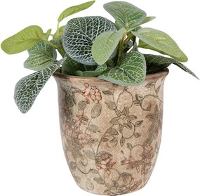 Béžový keramický obal na kvetináč s kvetmi Margaus S - Ø 13*13 cm