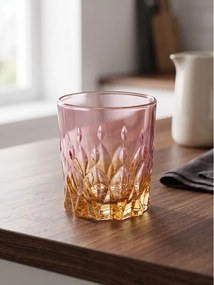 BOHEMIA PRESTIGE CONTE ROSE AMBER POHÁR NA WHISKY 340ML SADA 6KS