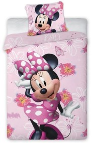 DETSKÉ BAVLNENÉ OBLIEČKY MINNIE MOUSE 140X200 CM, 1KS 70X90 CM VZOROVANÉ