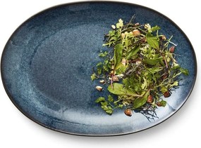 Čierny/modrý tanier z kameniny Gastro Dark Blue/Black – Bitz