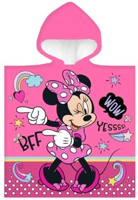 Dievčenské plážové pončo - osuška s kapucňou Minnie Mouse - Disney - 100% bavlna - 50 x 100 cm