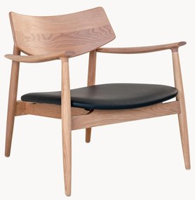 Kreslo z dubového dreva's koženkovým sedadlom Olvera