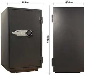 Rottner Ohňovzdorný trezor elektronický Sydney 100, 970 x 565 x 450 mm, 108 l