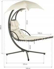 ZÁHRADNÉ ZÁVESNÉ KRESLO ZALIA BÉŽOVÉ