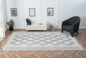 My Flair, Kusový koberec Moroccan Delight weiß, 100x200, čiernobiela, obývacia izba