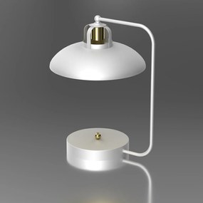 Stolná lampa Felix, 1x zlaté/biele kovové tienidlo, w/g