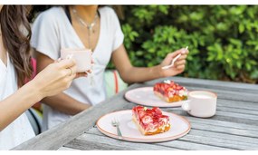 Súprava ružovej kameninovej šálky a taniera Remember Greta, 250 ml