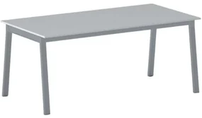 Kancelársky pracovný stôl PRIMO BASIC, sivostrieborná podnož, 1800 x 900 mm, sivá