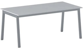 Kancelársky pracovný stôl PRIMO BASIC, sivostrieborná podnož, 1800 x 900 mm, sivá