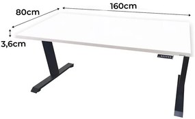 Písací Stôl Low Elektr. Biely 160x80x3,6 Model 0