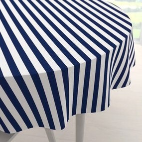 Biante Bavlnený okrúhly obrus Sandra SA-619 Modro-biele námornícke pruhy Ø 50 cm