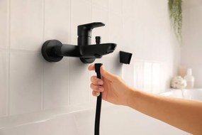 Hansgrohe Rebris S, páková vaňová batéria na stenu s 2 prietokmi, čierna matná, HAN-72443670