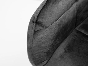 Sivé jedálenské kreslo MARLEN VELVET s čiernymi nohami