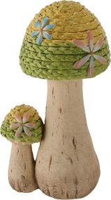 ZÁHRADNÁ FIGÚRKA – PLETENÉ HUBY S KLOBÚKMI 26,5 x 21,5 x 48 CM *7379