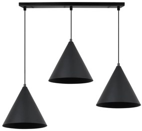 Závesné svietidlo Soho, 3x čierne kovové tienidlo, (fi 25cm)